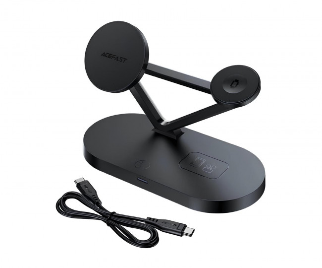 Беспроводной зарядный стенд AceFast E9 3 in 1 With MagSafe Black